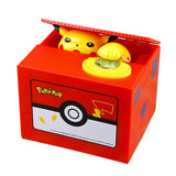 Pokemon Pikachu Piggy Bank Action Figure Anime Cartoon Electronic Plastic Money Box Steal Coin Piggy Bank Kid Christmas Toy Gift